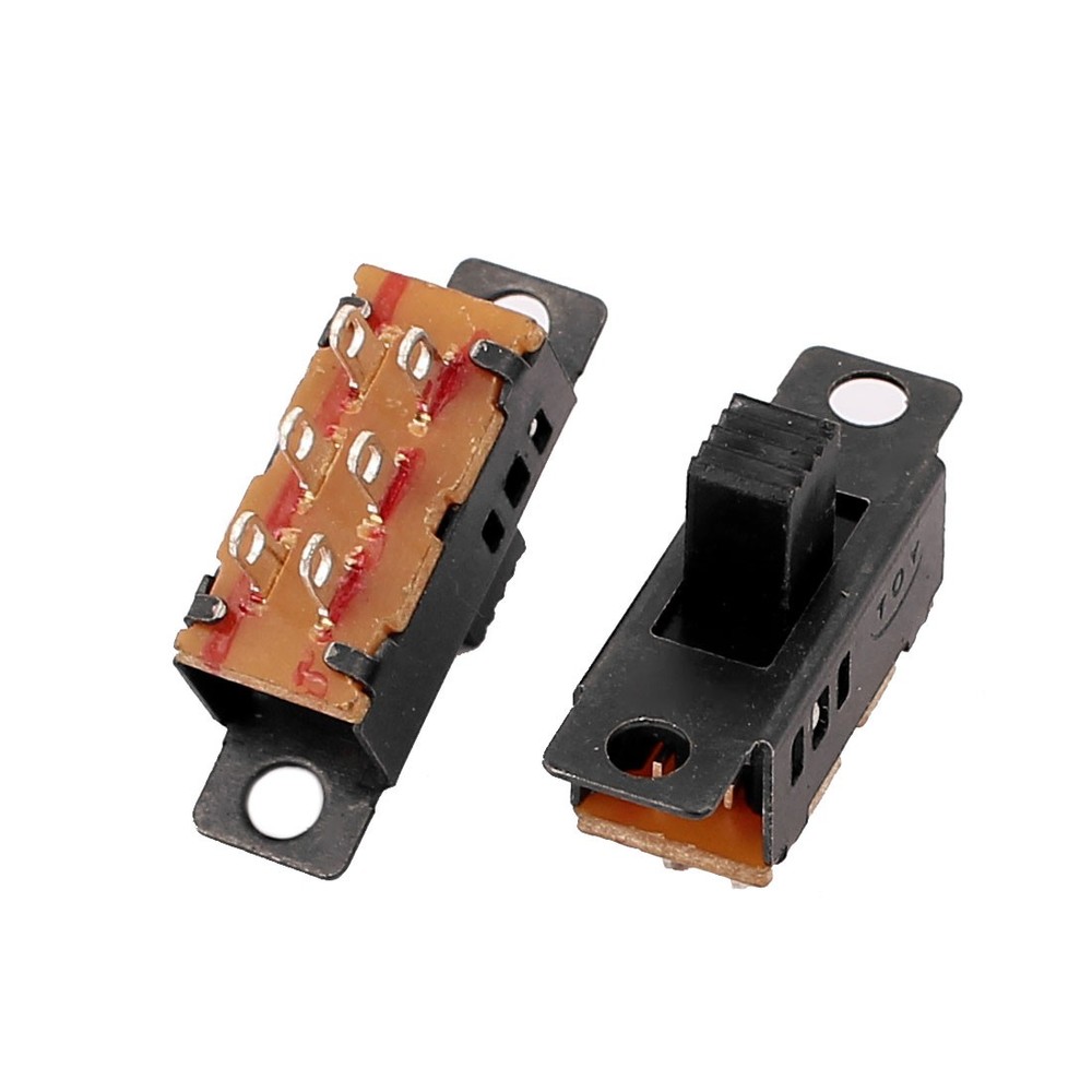 10Pcs 3 Position 6P DPDT Miniature PCB Slide Switch Latching Toggle Switch