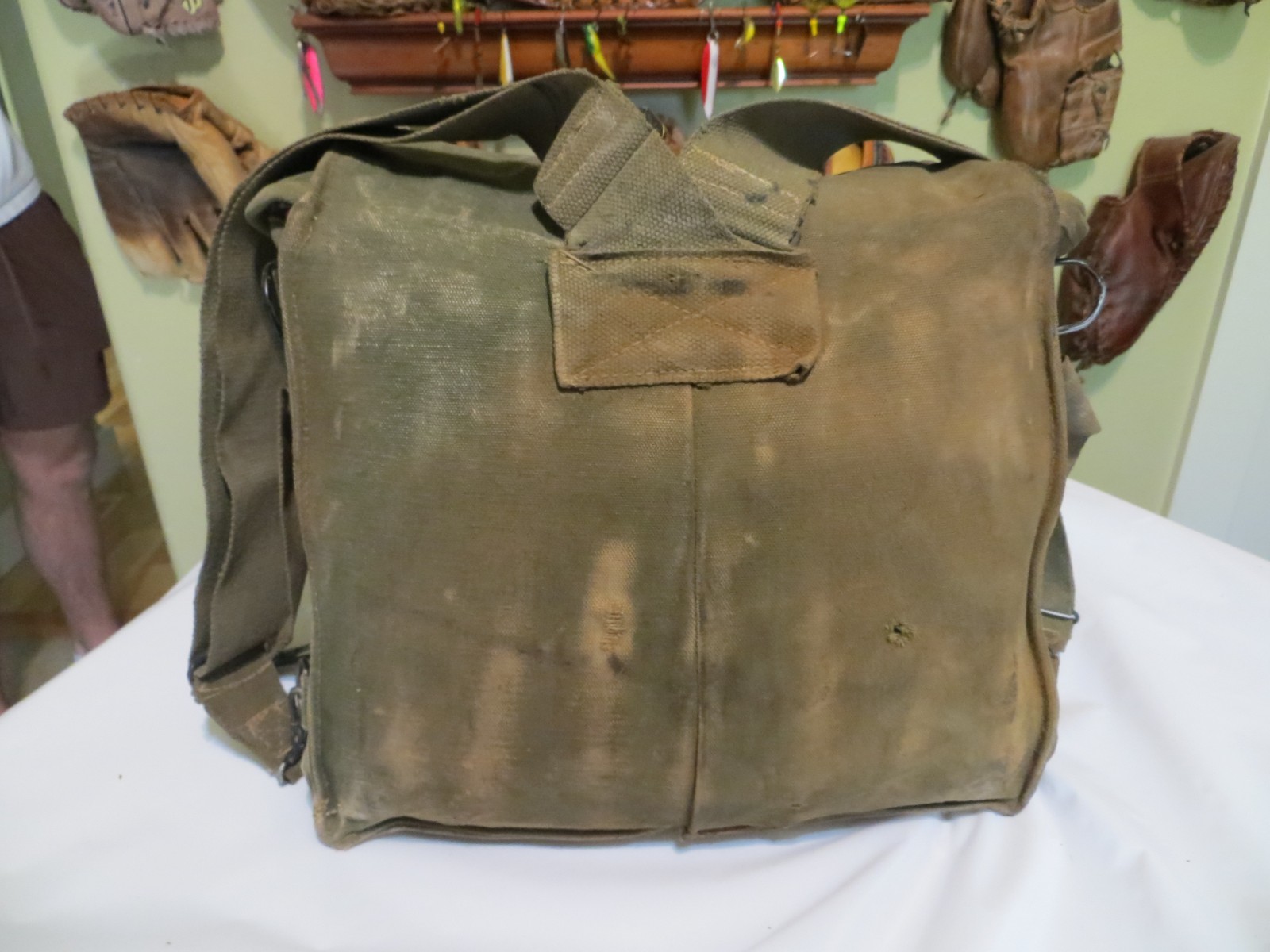 ORIGINAL WWII US ARMY M1 AMMO BAG CUSTOM FIELD FIELD HAVERSACK BACKPACK