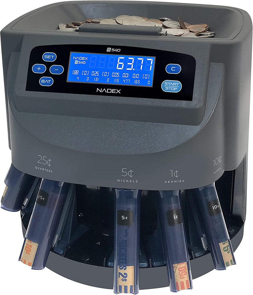 Coin Counter Wrapper Sorter Tubes Digital Electronic Auto Money Counting Machine