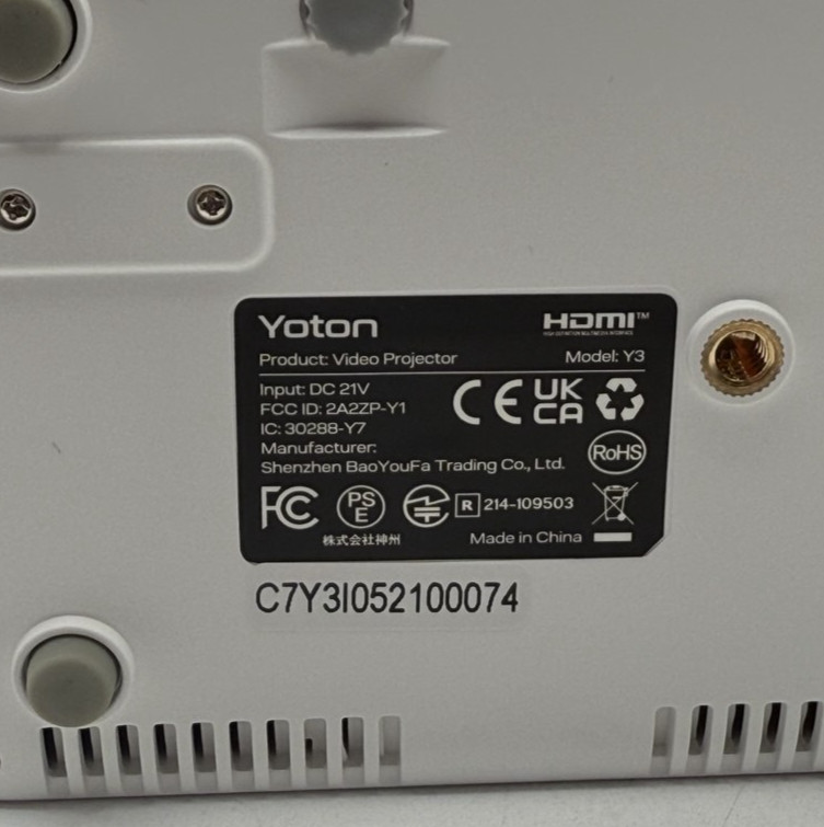 YOTON Mini Projector Y3 - 720P Native, 1080P Support - Portable - White
