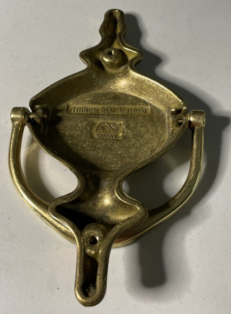THINGS REMEMBERED Solid Brass Door Knocker Engraved w/ Scottish Term BIDE A WEE