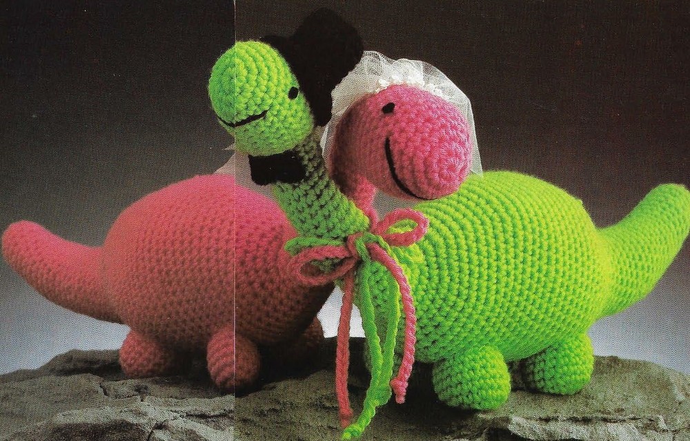 MR & MRS DINOSAUR STUFF ANIMALS TOY DIGEST SIZE CROCHET PATTERN INSTRUCTIONS