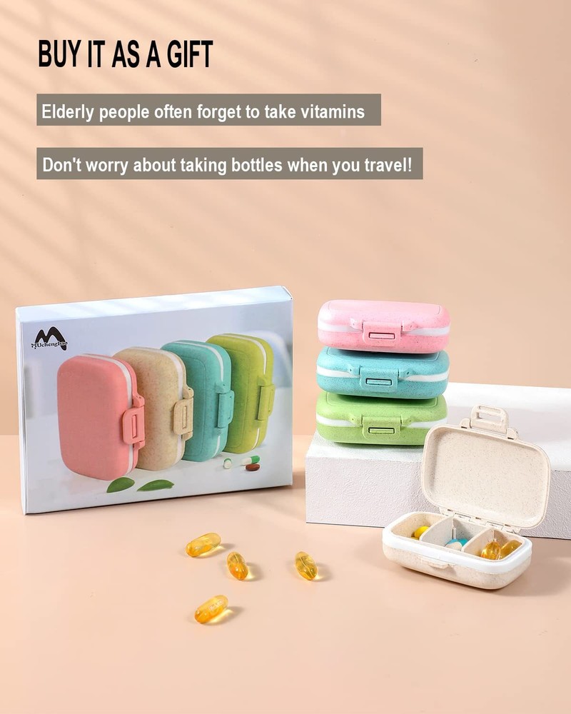 4 Pc Pill Case 3 Removable Compartments Pill Box Bpafreeday Pill Organizer/3 Tim
