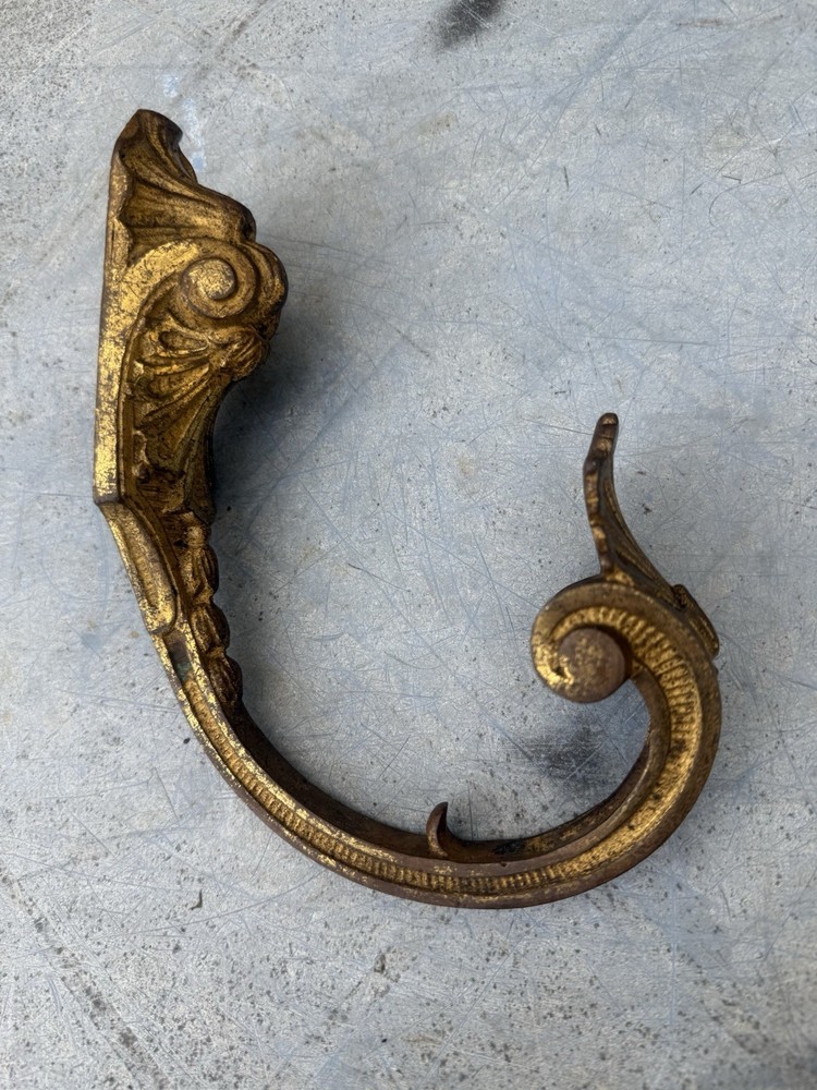 Vintage Brass Curtain Tie Back Coat Rack Hat Hook