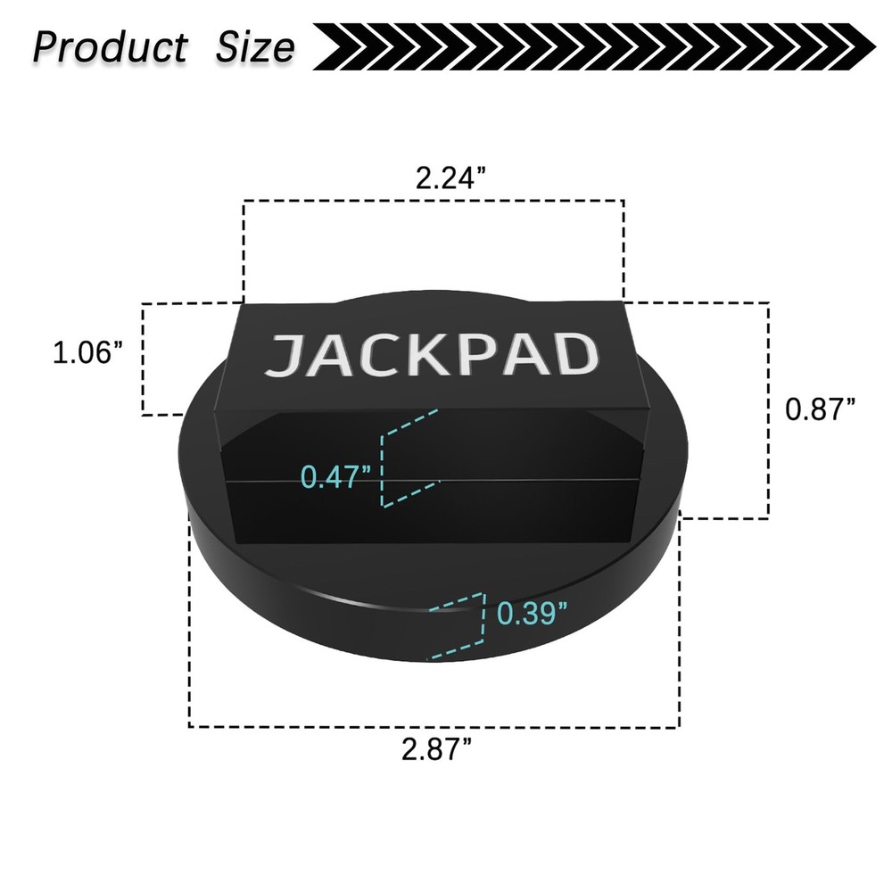 2 PCS Black Jack Pad Adapter Aluminium Replacement Fits BMW E82 E46 E90 E38