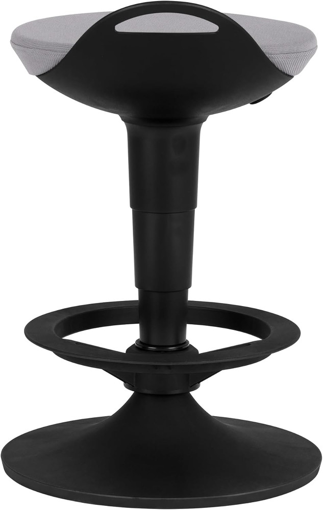 Adjustable-Height Padded Lab Stool - Light Grey