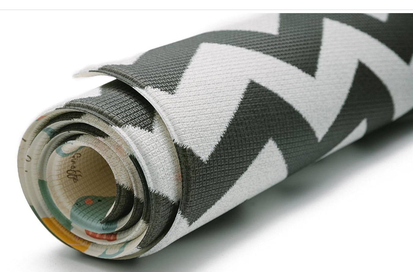 Baby Care Play Mat (Large, Zig Zag - Black) 82'' x 55'' Origina) (Open Box)L045