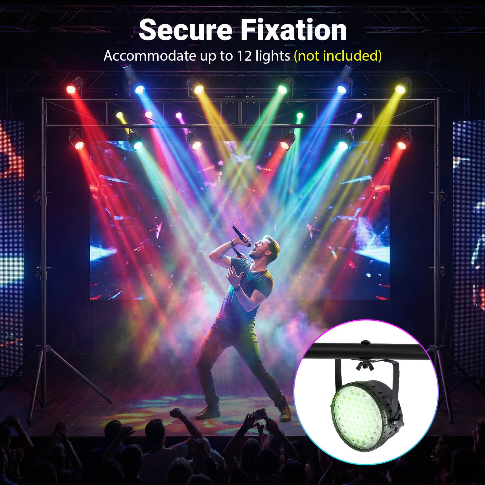 Portable Lighting Truss System w/2 Folding Tripods, 12 Mounting Points for Bands