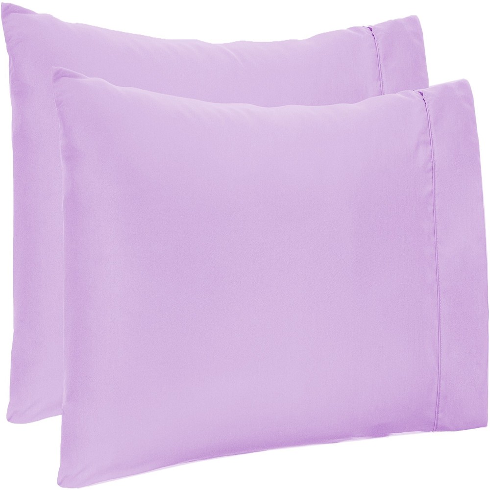 4 PCs Pillow Case Set 1000 TC 100% Cotton Lavender Solid Queen Size