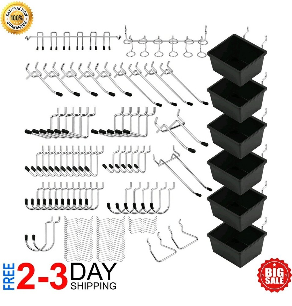 121 Pcs Pegboard Hook Assortment PegBoard Accessories, PegBoard Hooks, Pegboard