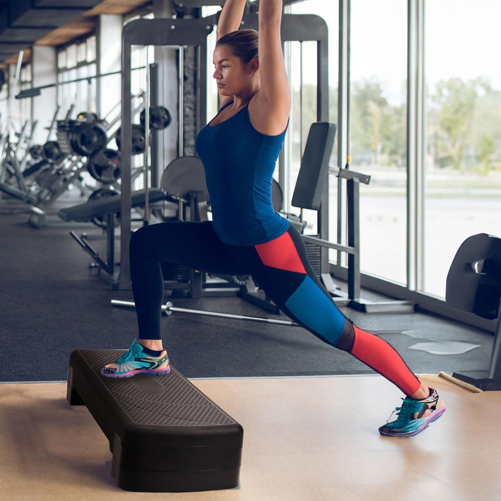 Aerobic Step Platform Trainer with Adjustable 3-Level Risers, 400 Pound Weight C
