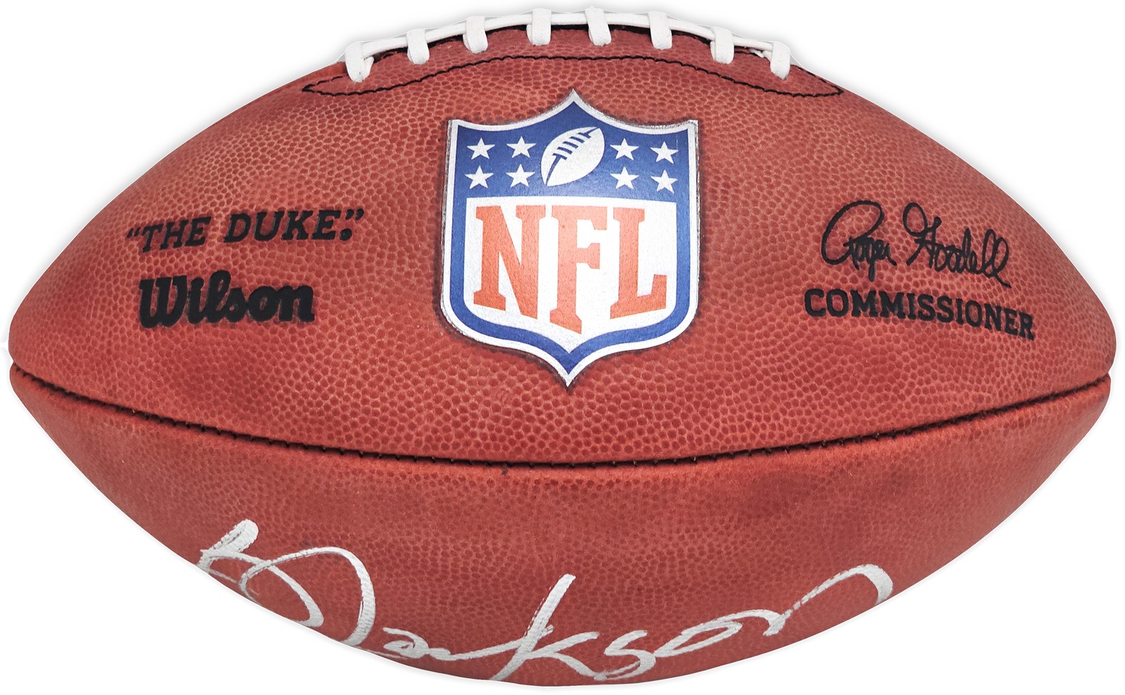 Bo Jackson Signed Official NFL Leather Football Oakland Raiders Beckett Wit
