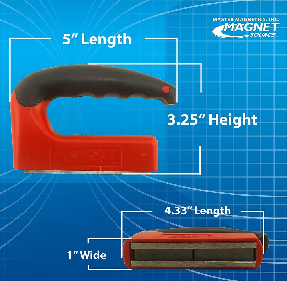 Master Magnetics Strong Magnet with Ergonomic Handle - 100 lb Pull Force, Red...