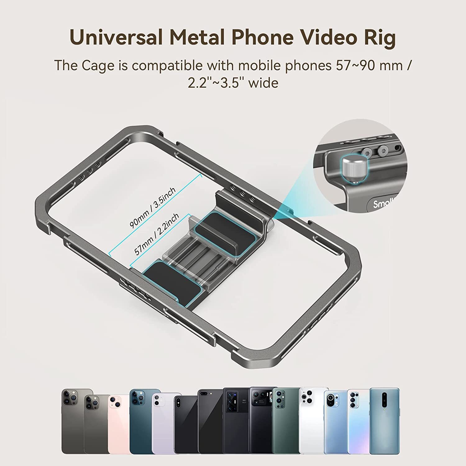 SmallRig Universal Phone Cage Smartphone Video Rig for iPhone 16 Pro/Pro Max