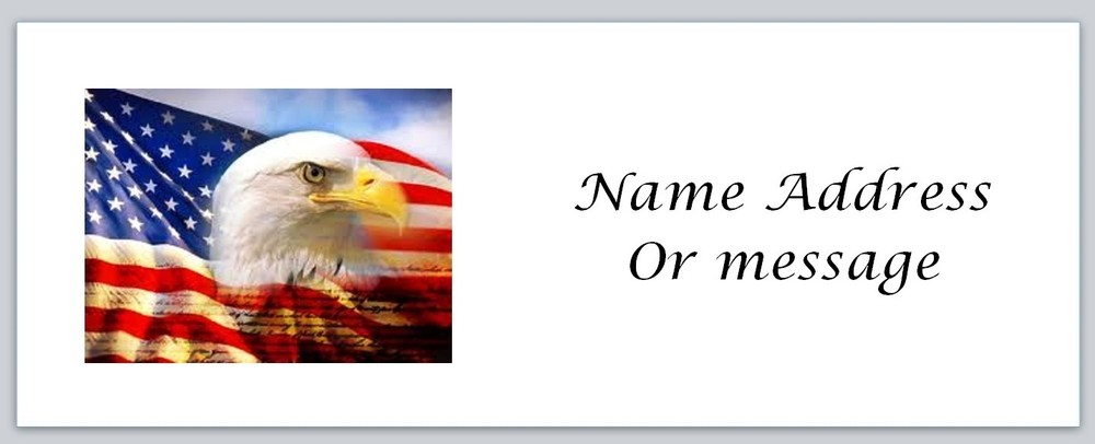 Personalized Address Labels US Flag (A 4)