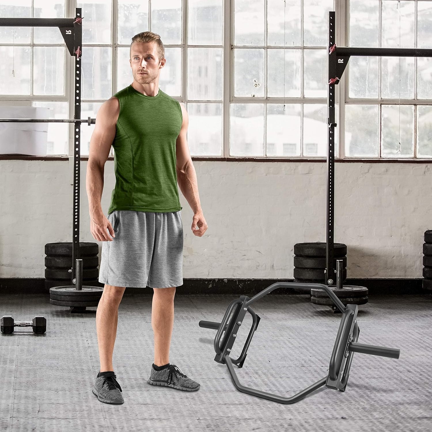 CAP Barbell Olympic Trap Bar and Shrug Bar for Deadlifts