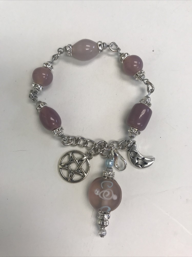 Purple Glass Pendulum Bracelet Crystal Spinners 367