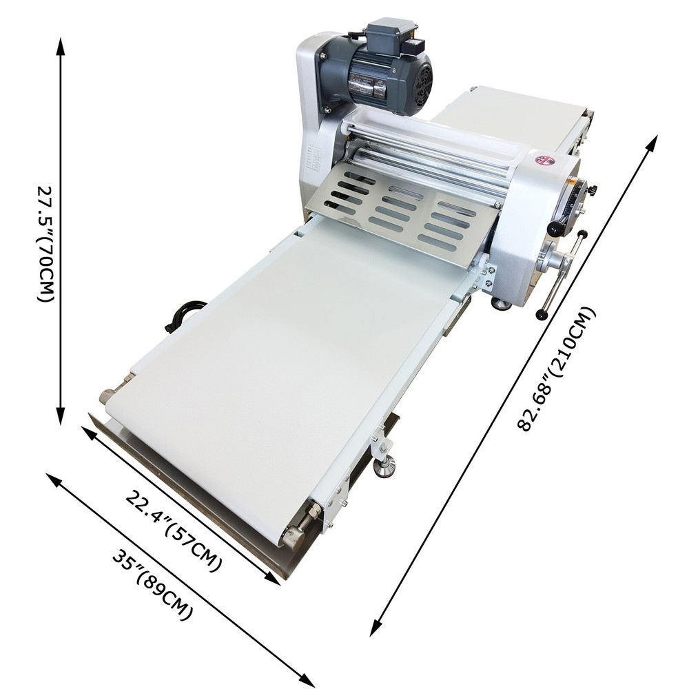 110V 550W 0.04"-1.5" Dough Sheeter Reversible Dough Roller Machine
