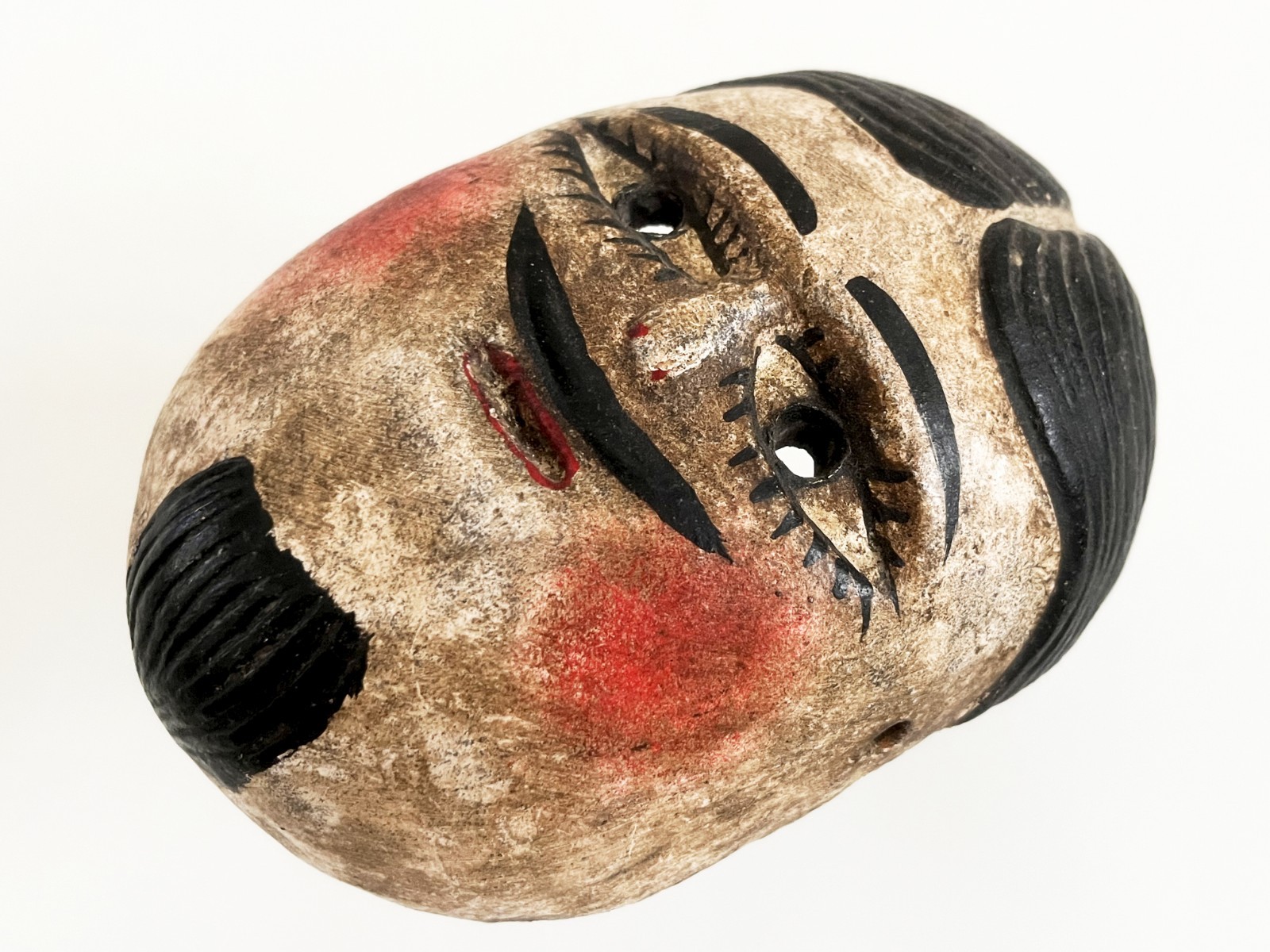 VTG MEXICAN HIDALGO JUANEGRO CUANEGRO JUAN NEGRO FOLK ART HAND CARVED DANCE MASK