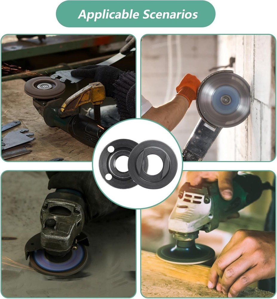 9pcs Angle Grinder Nuts, 1 Angle Grinder Wrench Spanner & 8 Angle Grinder Flange