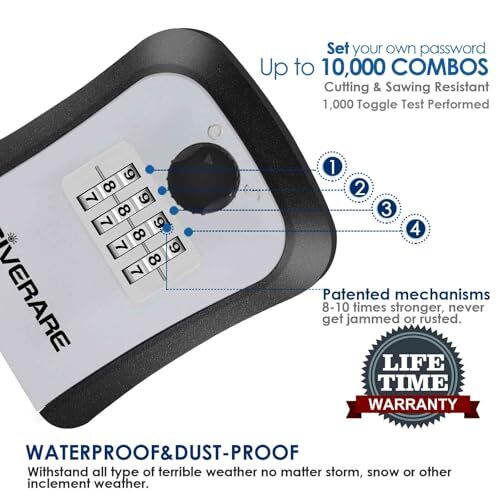 2 Pack Key Lock Box 4 Digits Combination Lockbox Wall Mount Outside Waterproo...