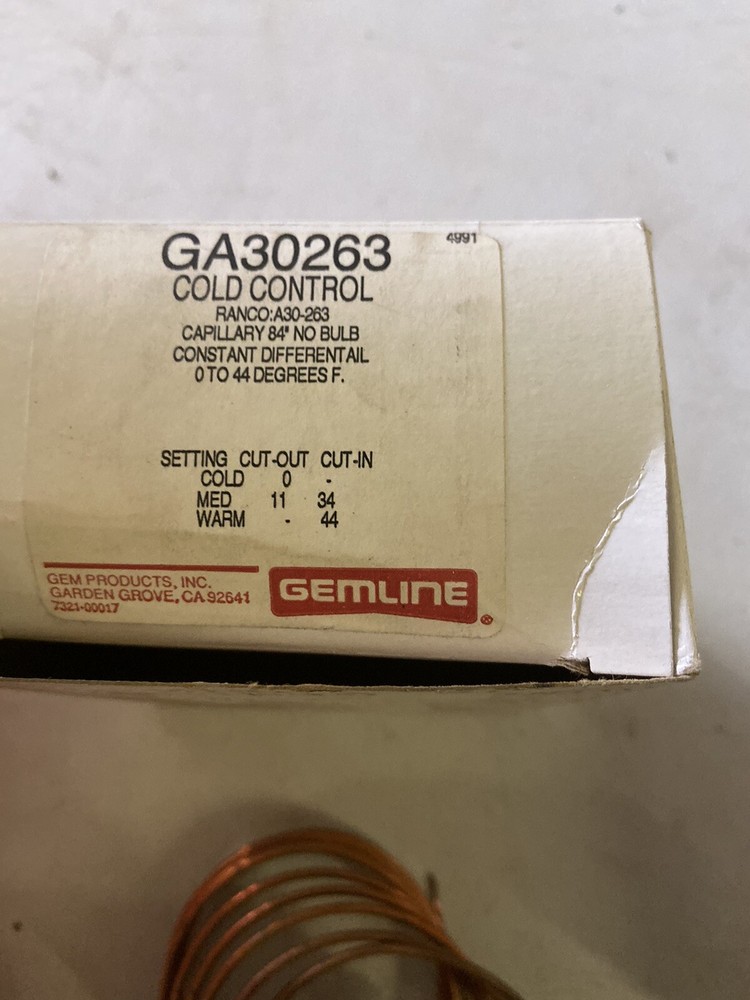 GEMLINE GA30263 COLD CONTROL