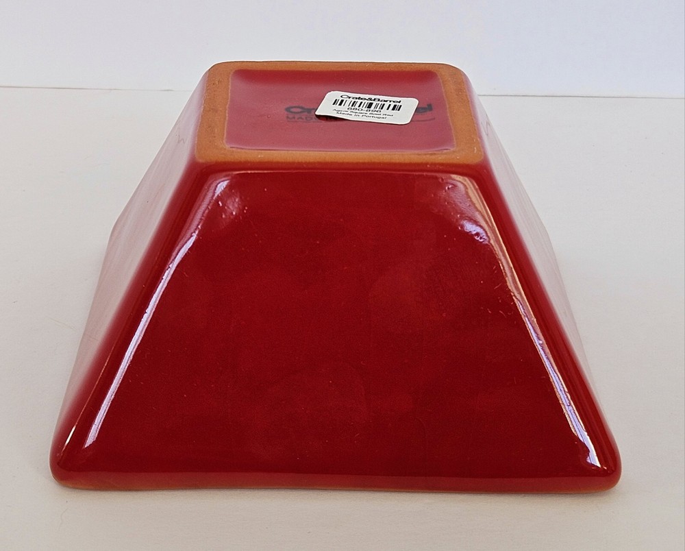 Crate & Barrel Agave 18.5" Aqua Rectangular Serving Tray + 2 5" Condiment Bowls