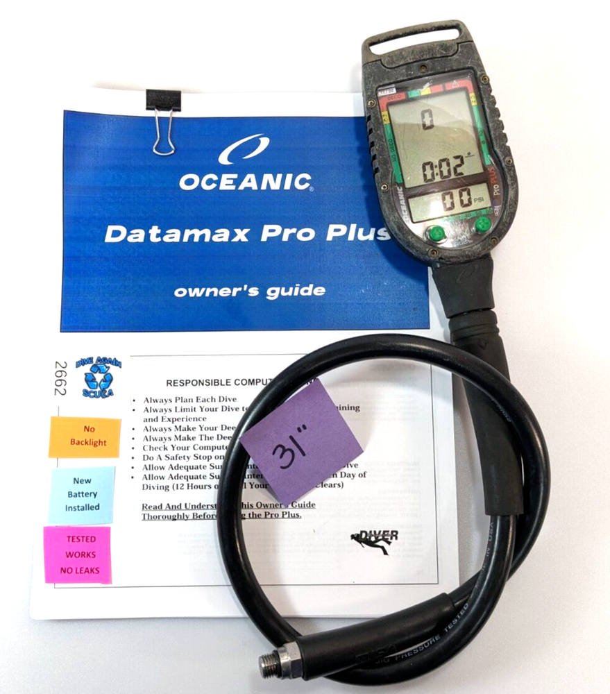Oceanic Datamax Pro Plus SCUBA Dive Air Integrated Dive Computer Nitrox #2662