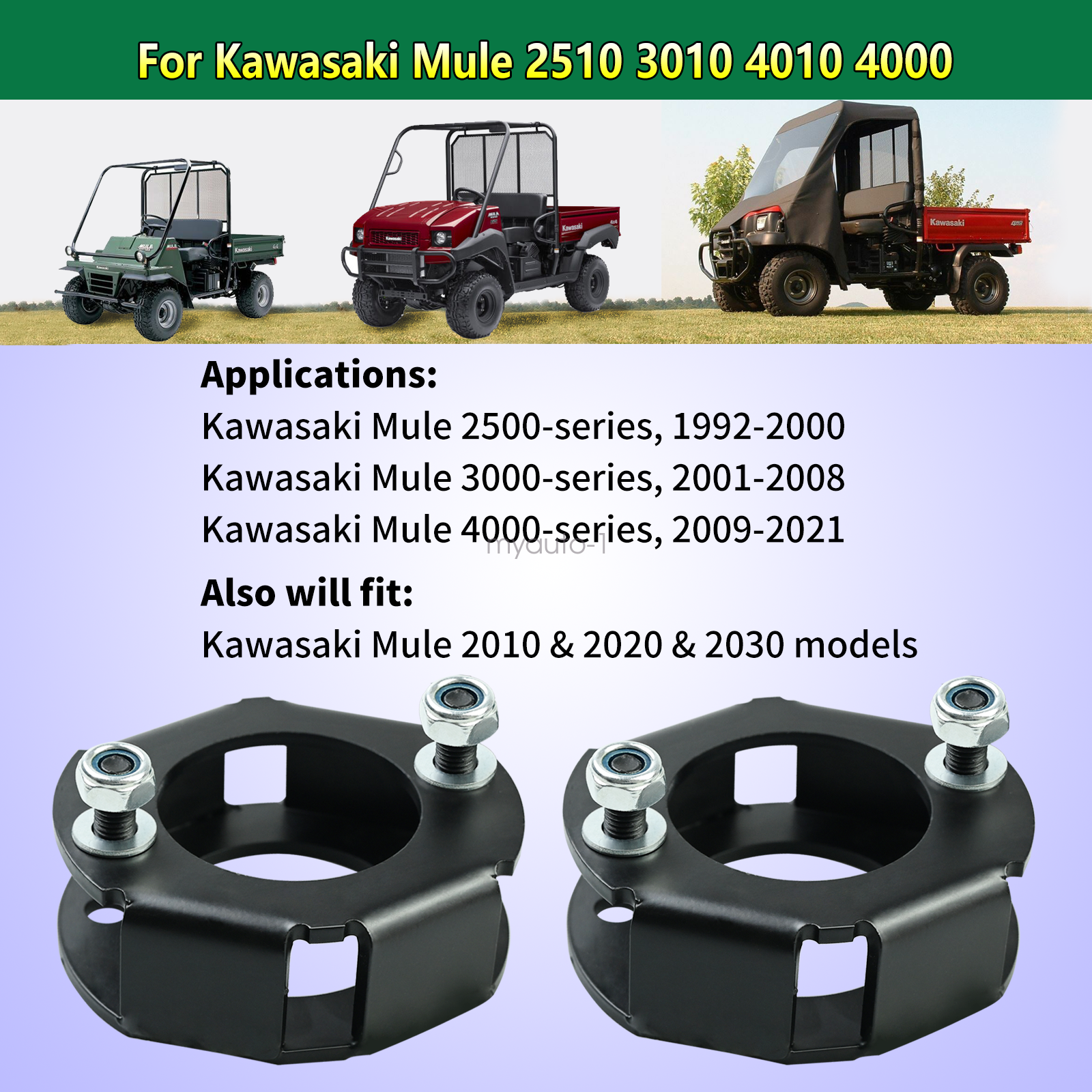 2" Front Lift / Leveling Spacer Kit For 90-21 Kawasaki Mule 2510 4000 4010 Serie