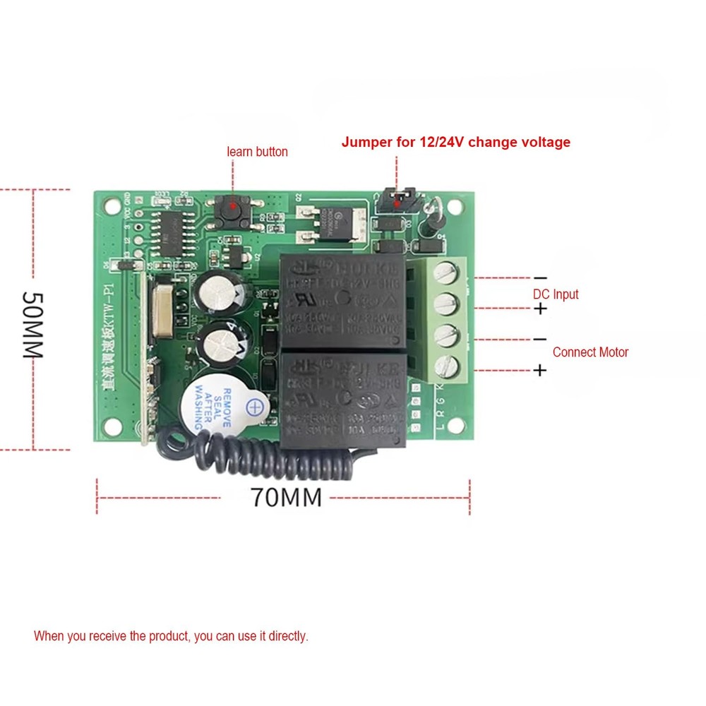 DC Motor Speed Controller with Remote Control 12V 24V PWM stepless Speed Cont...