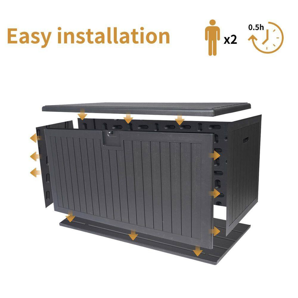 230 Gallons Deck Box with Extra Large Storage Capacity, Lockable Storage Contain