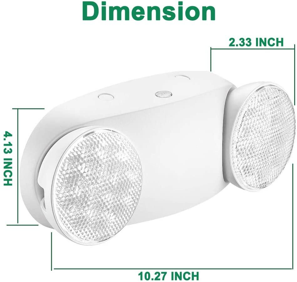 LED Emergency Exit Light Adjustable Dual Head Lamp with Battery Backup UL