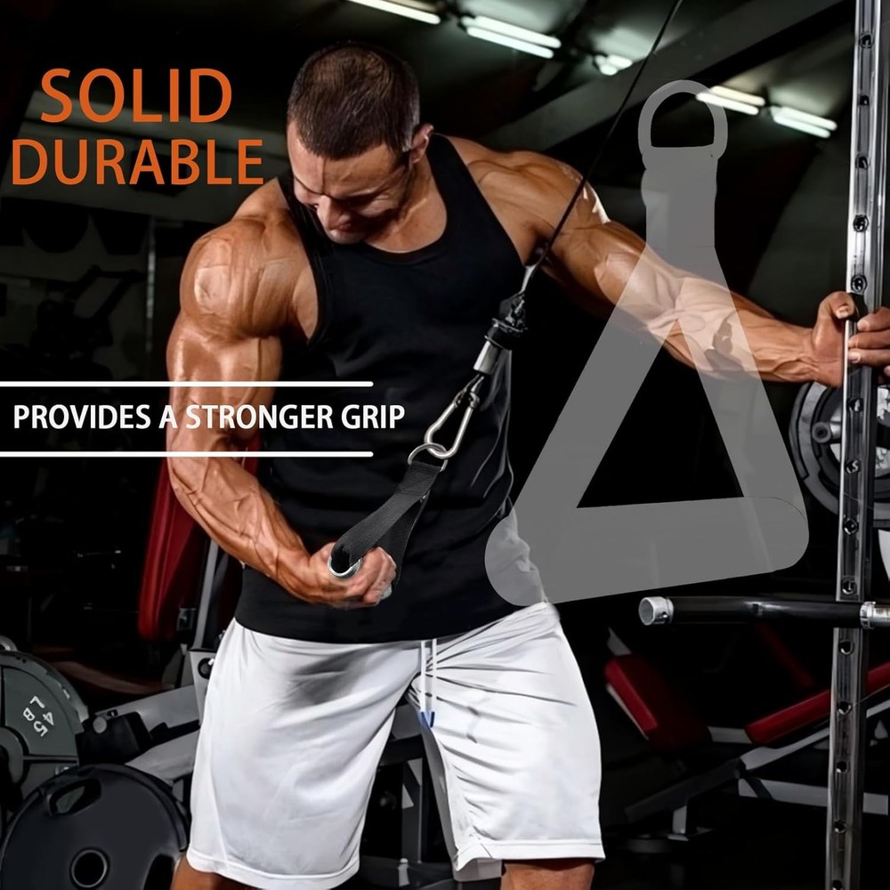 2Pack Upgraded Heavy Duty Exercise Handles for Cable Machine, Silver Black