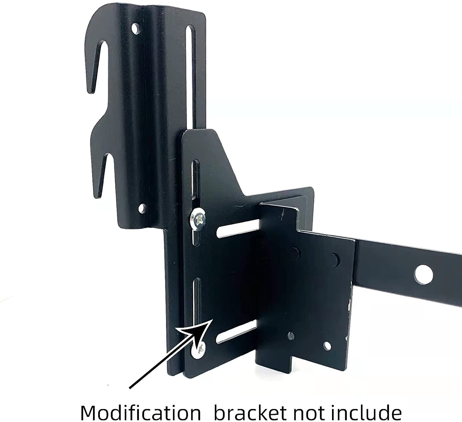 2Pcs #711 Bolt-On to Hook-On Bed Frame Conversion 2pcs 711 brackets, Black