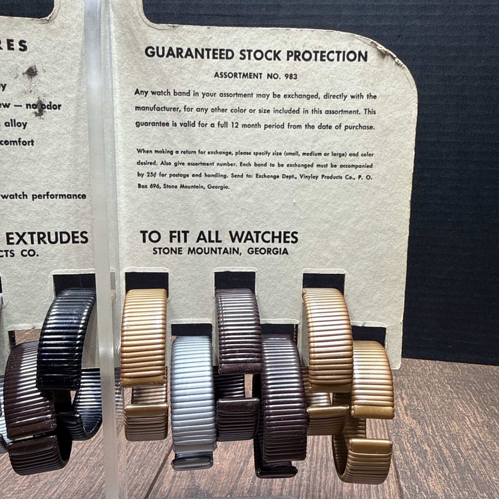 Vinyloy WATCH BAND Countertop Store Display with Watchbands / NOS / Advertising