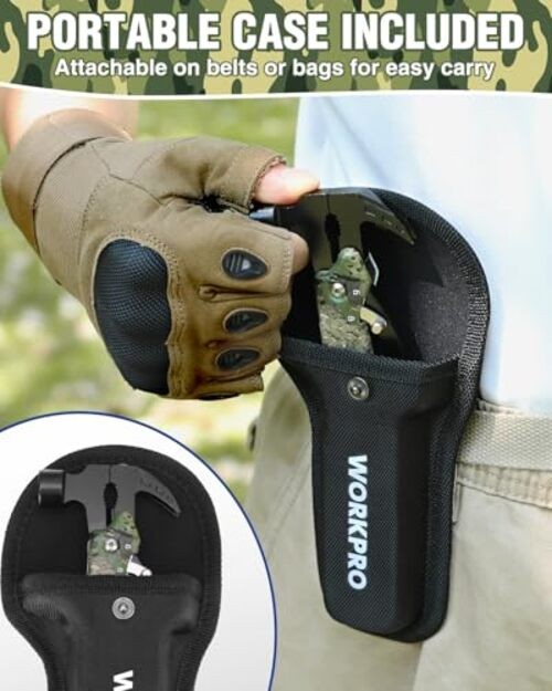 Multitool-12 in 1 Camping Tools with Mini Hammer-EDC Gear Multi Camouflage