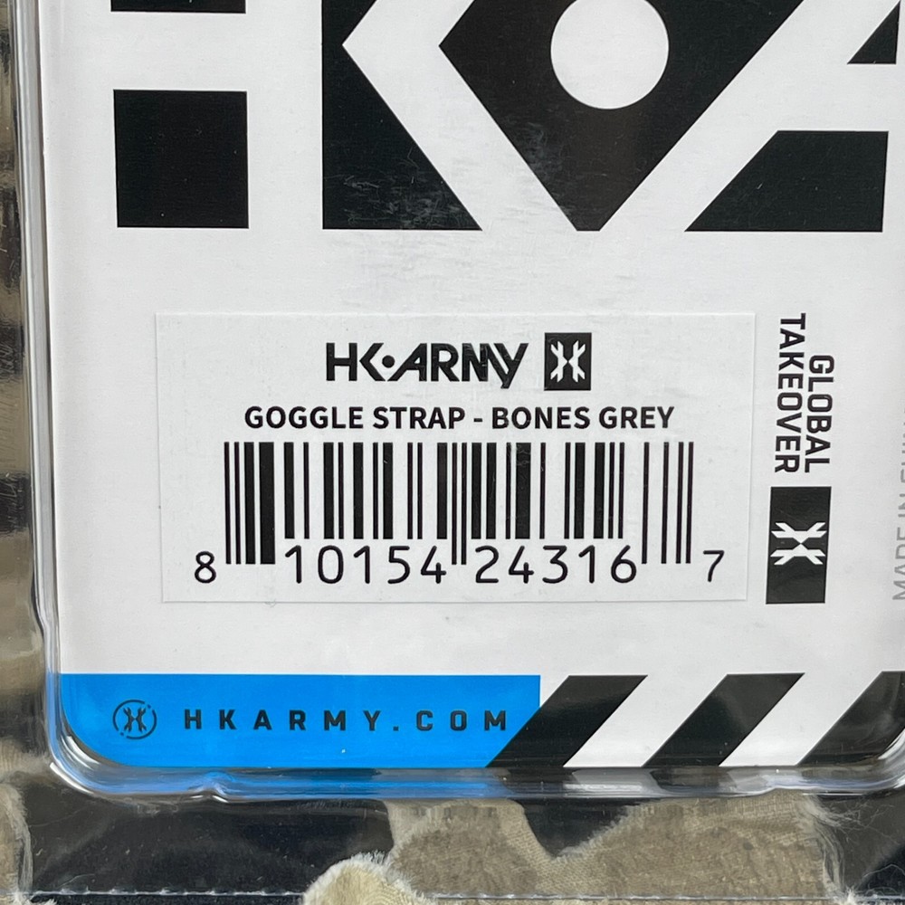 NEW HK Army Universal Goggle Strap - Bones - Grey