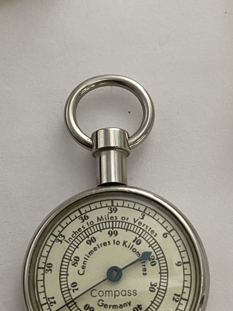 Vintage German Map Measuring Tool Compass w/ring w/Case ~