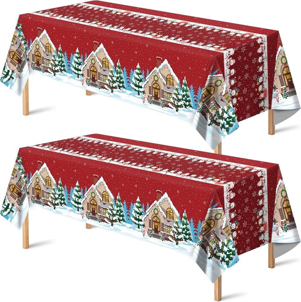 2 Pack Snowman Christmas Tablecloth