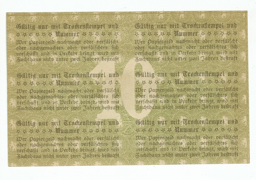 GERMANY BANKNOTE 10 MARK SOSSNECK 1919 UNC