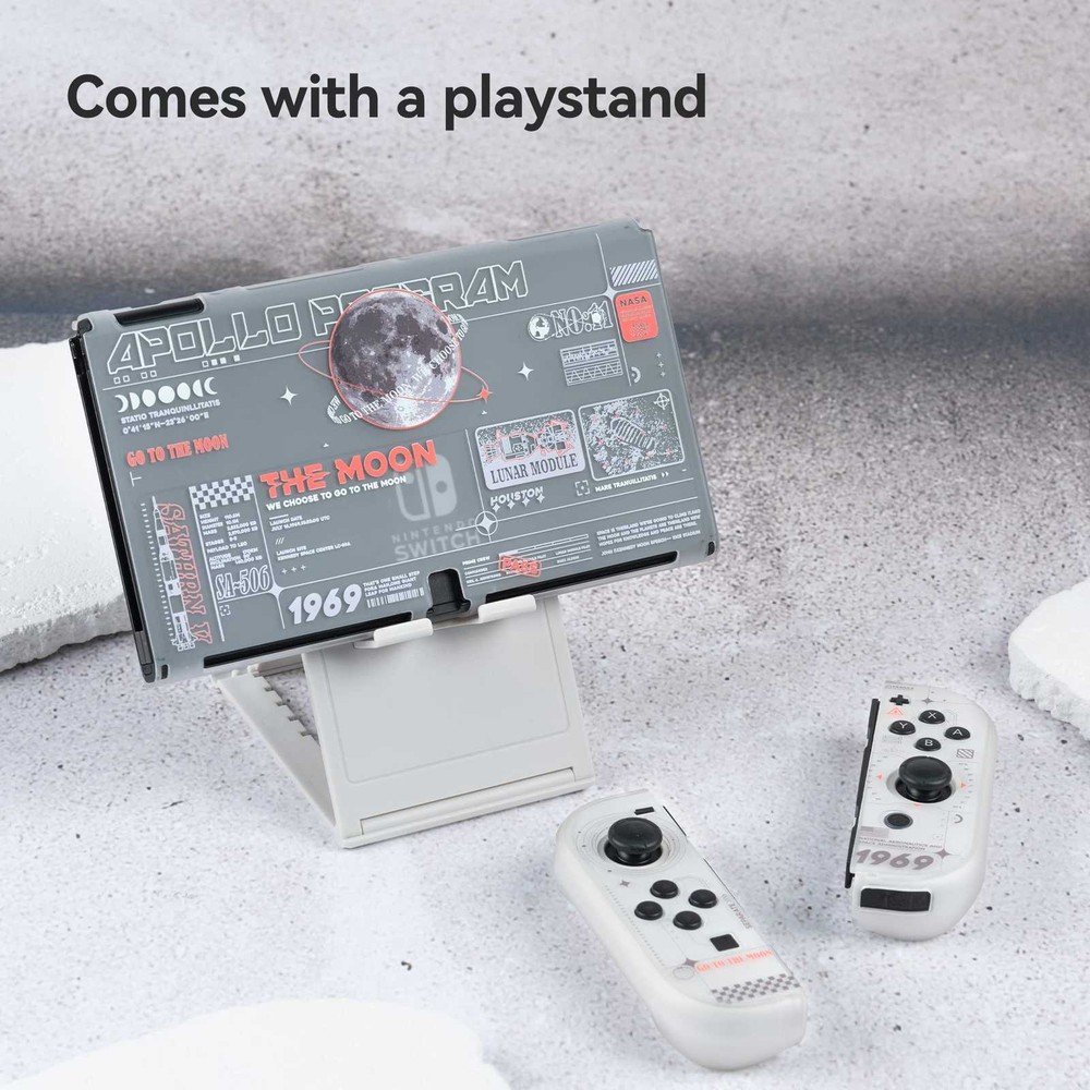 GeekShare Protective Case for Nintendo Switch OLED Hard Shell moon landing