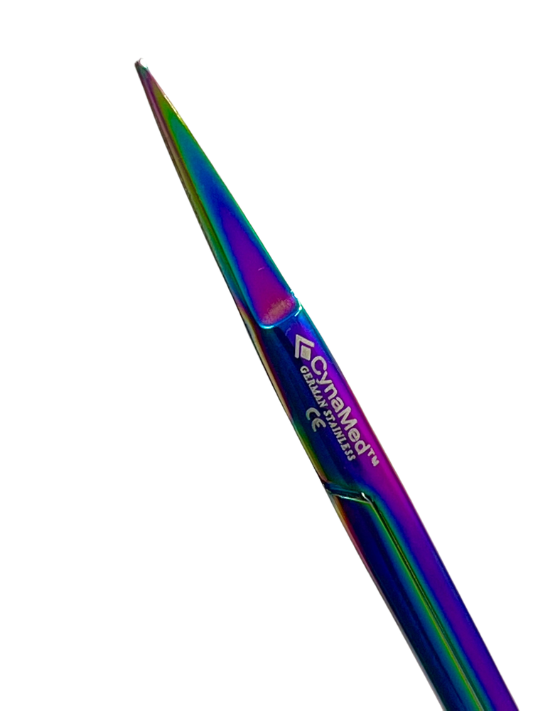 NEW GERMAN IRIS MICRO DISSECTING SCISSORS STRAIGHT 4.5" MULTI RAINBOW TITANIUM