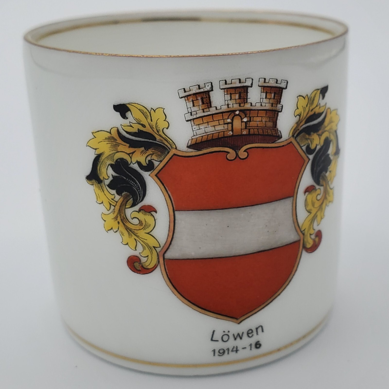 WWI Imperial German Loewen Leuven 1914-16 Belgium Porcelain Cup Schirnding AG