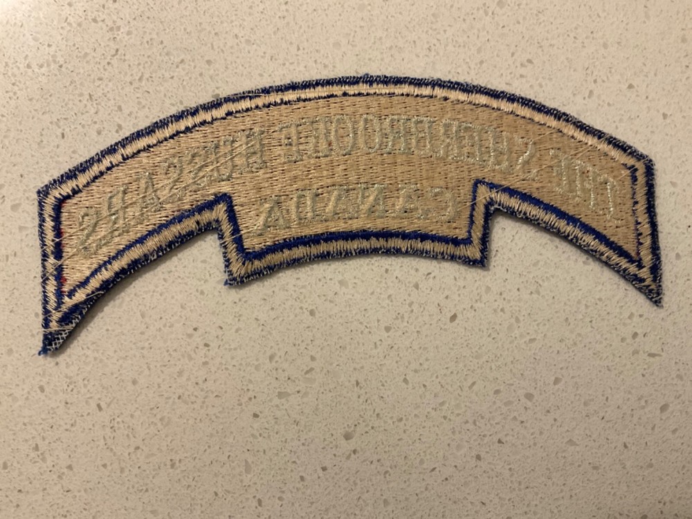 WW2 The Sherbrooke Hussars / Canada Shoulder Patch 1975 / VGEX