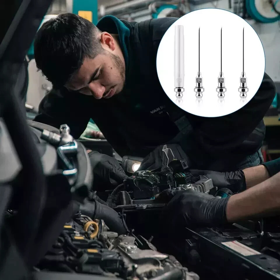 4 miniature grease injector needles, interchangeable grease gun needle tips