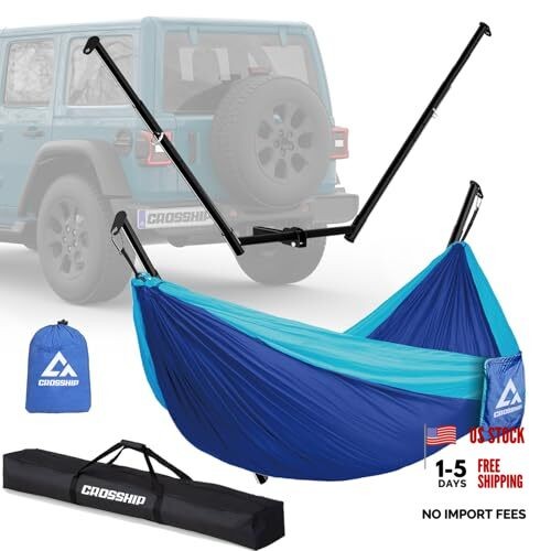 Hitch Mount Hammock Stand - Includes Parachute Nylon Hammock & Hitch Hammock