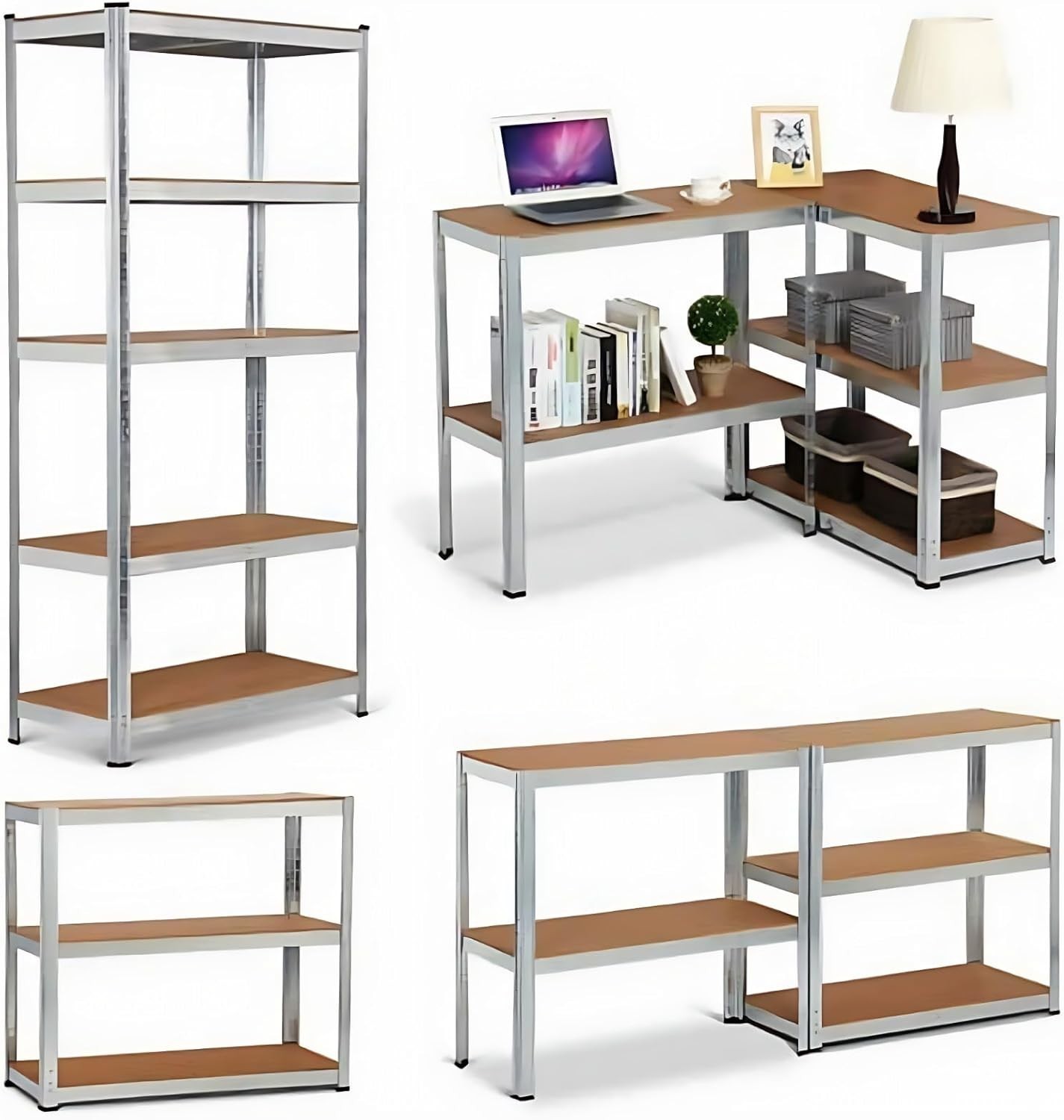 5 Tier Heavy Duty Steel Racking Shelf, Adjustable Garage Storage Unit