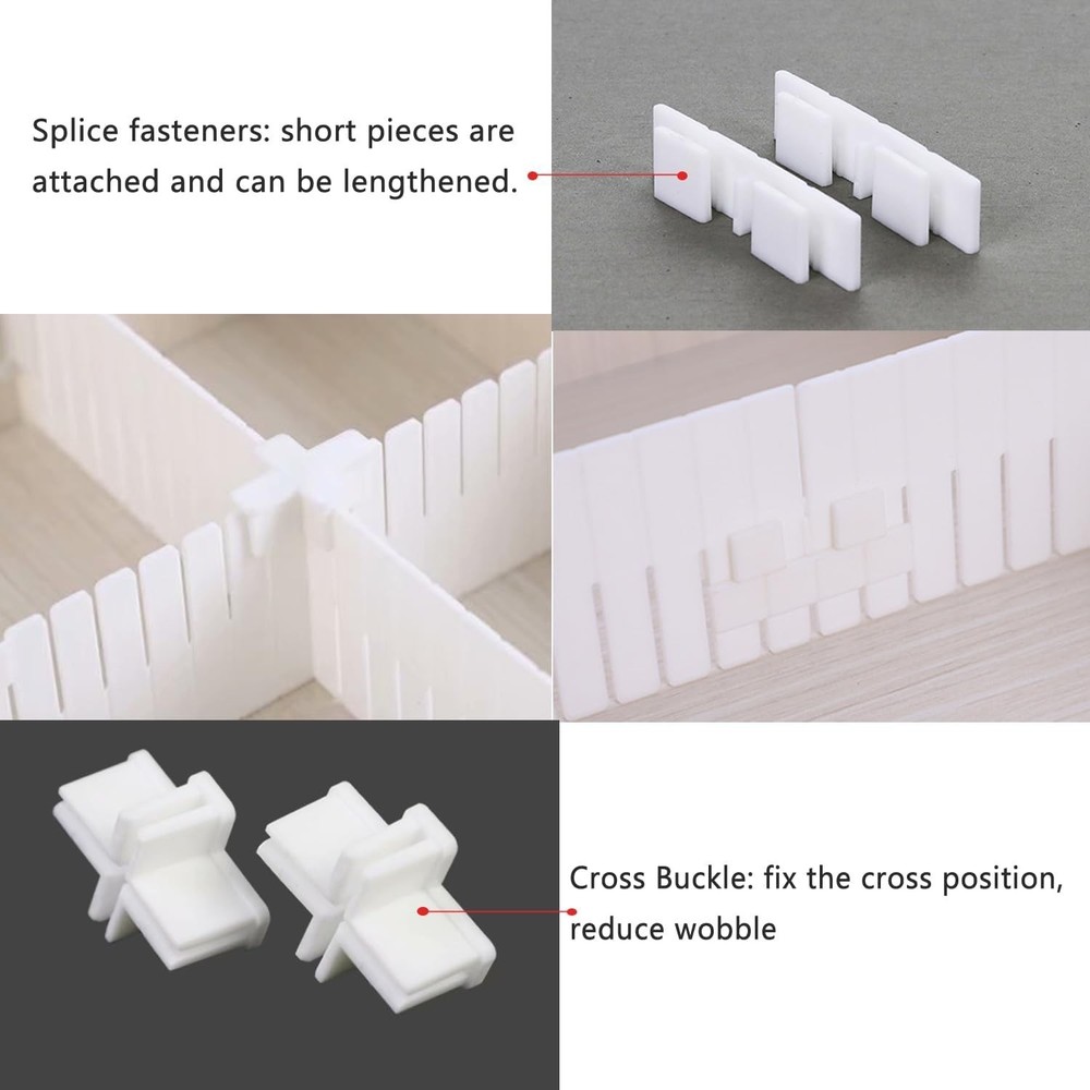 22 Pack Drawer Divider Clips Holder Plastic Mount Fixing Buckle Corner Angle