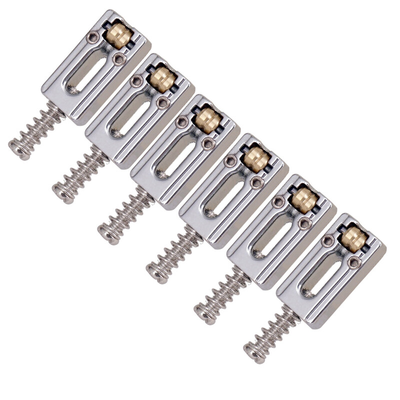 6Pack Upgrade Metal Roller Guitar Saddle Bridge String Saddles For E-Guitar E