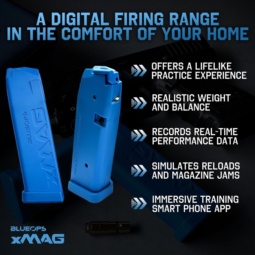 BLUEOPS Smart Dry Fire Training Magazine & Laser for Glock Double Stack 9mm